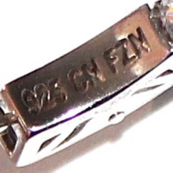 Sterling Silver Cubic Zirconia Hoop Earrings - Picture 6 of 8